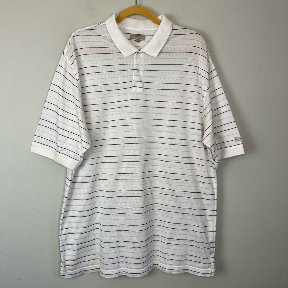 Vintage Burberry London Classic Golf Cotton Striped Polo Shirt XL Men’s Italy